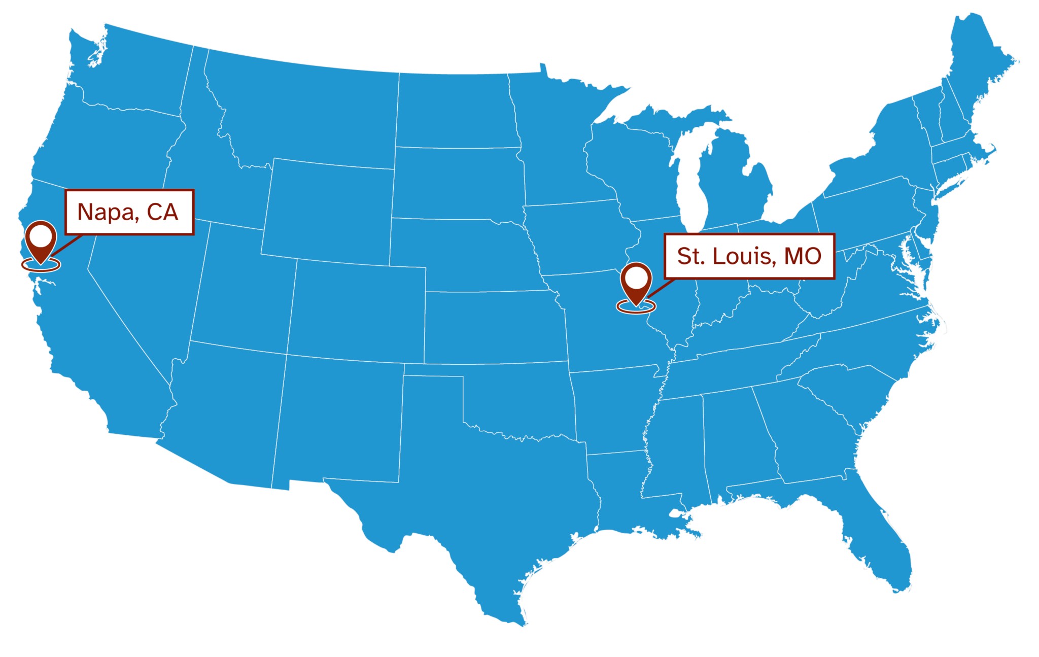 Copper Peak Logistics Locations: Napa, California and St. Louis, Missouri 