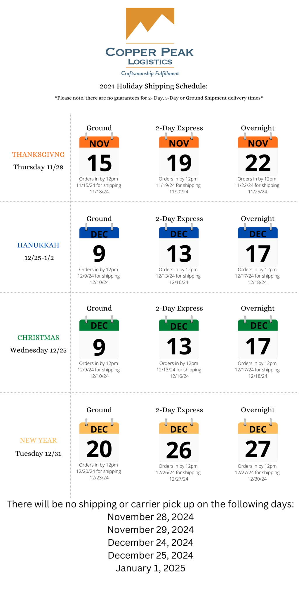 CPL 2024 Holiday Dates